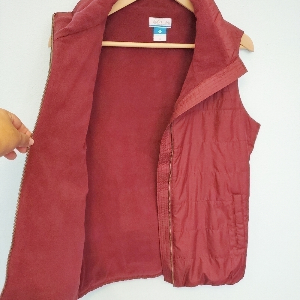 𝅺columbia Women's Vest Color Burgundy  Size M - Picture 5 of 7